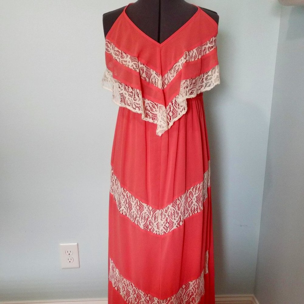Fabrik Maxi Dress Large Coral